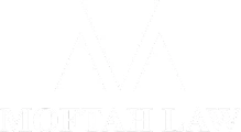 White logo featuring three stylized triangular shapes above the text "MOFTA LAW" on a black background.